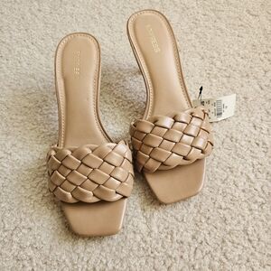 Express Braided Slide Mules - Beige/Tan